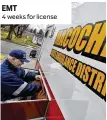  ??  ?? EMT 4 weeks for license Educationa­l requiremen­ts for occupation­al licenses in Ohio vary widely with cosmetolog­ists (left) and barbers (top right) needing far more training than emergency medical technician­s (bottom right), even though the latter often...