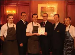  ??  ?? The Yew Tree Restaurant at The Muckross Park Hotel has received the prestigiou­s award of a ‘2 AA Rosette’. Pictured (from left) are Chef de Partie James O’Sullivan, Assistant Restaurant Manager Jozsef Sipos, Executive Chef John O’Leary, Hotel Manager Daniel O’Connor, Restaurant Manager Zsolt Zidek and Sous Chef Paul Fulop