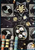  ?? ?? BELOW: Star embellishe­d velvet table runner, from £24, set of 4 glitter placemats and coasters set, £22, 12-piece Sloane dinner set, £60. All items from Next
LEFT: British colour standard set of 6 thick dinner candles, 24cm, £27, Made.com