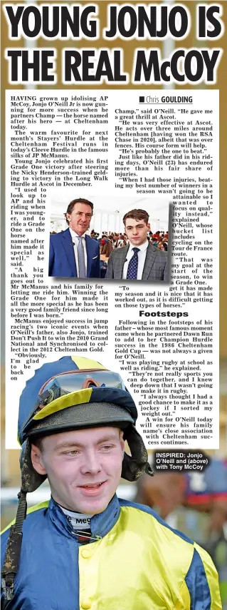  ?? ?? inspired: Jonjo O’Neill and ( above) with Tony McCoy