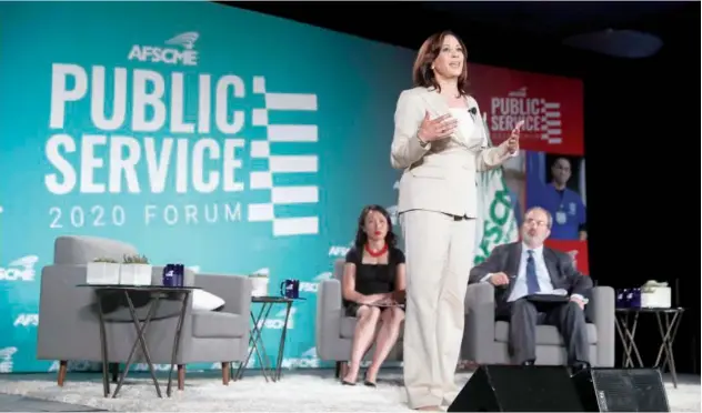  ?? Associated Press ?? Kamala Harris speaks during a forum in Las Vegas on Saturday.