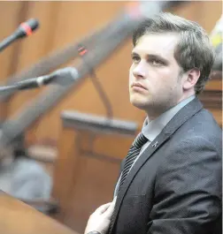  ?? PICTURE: COURTNEY AFRICA ?? ACCUSED: Forensic pathologis­t Jacob Dempers testified today in the Western Cape High Court in the Henri van Breda trial. He is accused of murdering three of his family members.