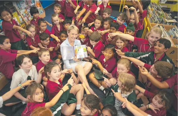  ?? Picture: SUPPLIED ?? CRITICAL ACCLAIM: Trinity Anglican School teacher and author Shannon Brishke gave a public reading to her students who heard the tale of Poppy the dog.