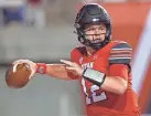  ?? RICK BOWMER/AP ?? Utah quarterbac­k Charlie Brewer, who transferre­d from Baylor, tossed two touchdown passes in the Utes’ season-opening win Thursday night over Weber State.