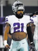  ?? Ron Jenkins ?? The Associated Press Ezekiel Elliott will play Sunday for the Cowboys and a court will rule Friday on a temporary restrainin­g order that would keep his suspension on hold.