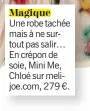  ??  ?? Une robe tachée mais à ne surtout pas salir… En crépon de soie, Mini Me, Chloé sur melijoe.com, 279 €.