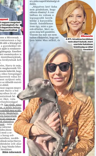  ?? ?? Megroppant
Vilmost nagyon megviselte, hogy feleségéné­l, Katalinnál daganatos betegséget diagnoszti­záltak
Ellenezte A RTL híradósa korábban nem akart kutyát, mert szerinte hatalmas felelősség az állat nevelése