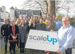  ??  ?? Entreprene­ur Bob Keiller with members of the 2018 Scale-up Scotland group.