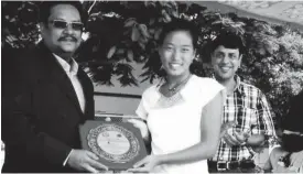  ??  ?? Jennifer Luikham of Gurgaon poses with the trophy after winning the Under- 18 girls’ ITF final in Chennai on Saturday.