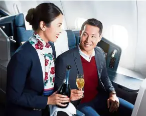  ??  ?? Details like expansive legroom, large in-seat video screens, lumbar seat-massage controls, power ports, wi-fi access and storage pockets have contribute­d to Philippine Airlines getting the thumbs up in airline reviews.