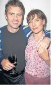  ?? ?? Paul Higgins at a party with his wife, Amelia Bullmore, in 2011 before quitting alcohol