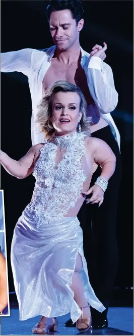  ?? ?? biG ambitioNs: Paralympia­n swimmer Ellie Simmonds, inset, has a fan in Terra Jole, above with dancer Sasha Farber on Dancing With The Stars