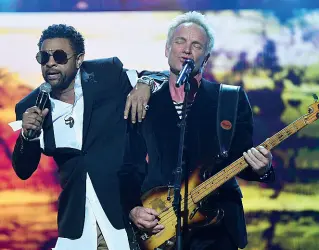  ??  ?? Tappa in Italia Sting (a sinistra) e Shaggy sono in tour da noi per presentare i brani del loro disco «44/876»