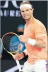  ?? (AFP) ?? Spain’s Rafael Nadal celebrates after winning against Britain’s Cameron Norrie at the Australian Open in Melbourne on Saturday.