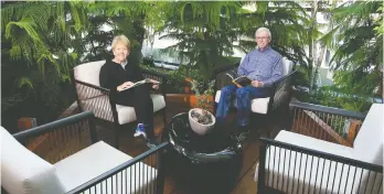  ?? PHOTOS: GAVIN YOUNG / POSTMEDIA ?? Top: Jay Westman says naysayers doubted he could build an urban village for empty nesters in Calgary. Above: Cheryl and Bill Hargreaves, in the garden room in the village centre area, have found Westman Village affordable, once all the amenities are factored in, and not at all like living in a seniors' community.