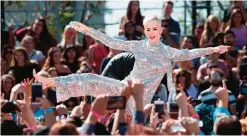  ??  ?? Singer Katy Perry performs to conclude the 'Katy Perry - Witness World Wide', an exclusive 4-day, 96-hour, livestream in partnershi­p with YouTube in Los Angeles, California. — AFP