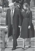  ?? MANDEL NGAN, AFP/ GETTY IMAGES ?? President Trump and first lady Melania Trump arrive at the National Cathedral for the National Prayer Service.