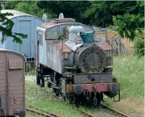  ?? PHIL BARNES ?? Pictured in the west side yard at Horsted Keynes during the Road Meets Rail Event on May 29, the sorry condition of WD No. 1959 (30064) is apparent.