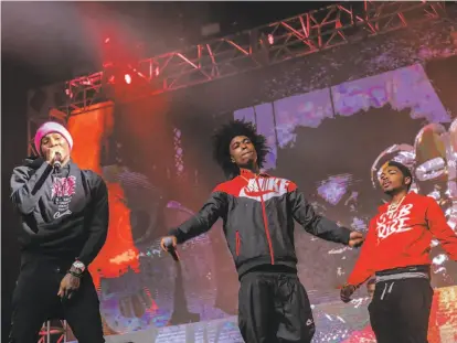  ?? Hannia Bekhit ?? SOB x RBE performs at the Rolling Loud Festival in December at the NOS Events Center in San Bernardino.