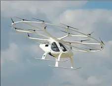  ?? REUTERS ?? A test flight of the Volocopter 2X drone taxi during an Urban Air Mobility Airport Demo event in Seoul on Thursday.