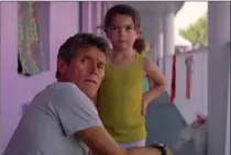  ?? A24 ?? Willem Dafoe, the indefatiga­ble moral centre of "The Florida Project," and Brooklynn Prince.