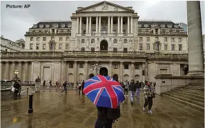  ?? Picture: AP ?? UP THEY GO: Bank of England decision makers are due to raise rates again