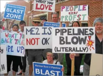  ?? DIGITAL FIRST MEDIA FILE PHOTO ?? Those opposed to the where they stand. Mariner East 2 pipeline project are not shy about letting you know