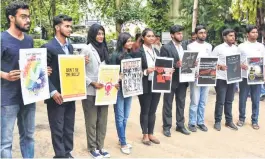  ?? FILE PHOTO: ANI ?? Students performing an anti-ragging skit at MJCET campus in Hyderabad