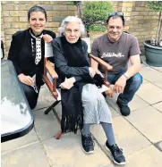  ??  ?? ▲ Xenia Taliotis with her 90-yearold mother Loulla and brother Nicos