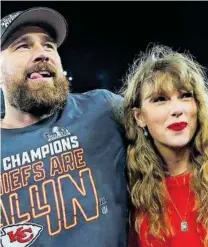  ?? AFP ?? Estuvo acompañada de su novio Travis Kelce