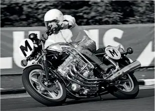  ??  ?? BELOW: Allan Killip gets to grips with the CBX-Z during its UK debut in the Isle of Man in 1978.