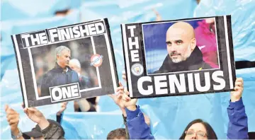  ??  ?? Manchester City have moved further ahead of Manchester United every season since Pep Guardiola and Jose Mourinho took charge. - AFP photo