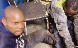  ??  ?? These suspected armed robbers were arrested by a neighbourh­ood watch committee in Belvedere, Harare, and handed over to police on Monday night