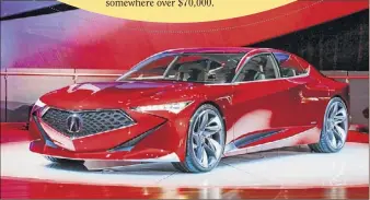  ??  ?? It’s rumored that anew Acura model, inspired by this Precision concept, will replace the current top-of-the-line RLX sedan.