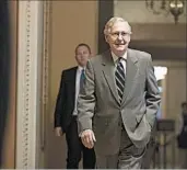  ?? ANDREW HARNIK/AP ?? Sen. Mitch McConnell may use savings in the new GOP health plan to woo senators with funds for their states.