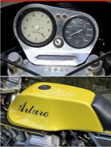  ??  ?? TOP Dashboard has a very home-made look about it. ABOVE Fuel tank is very similar to the MV Magnis.