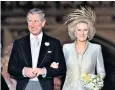  ??  ?? Prince Charles and Camilla Parker Bowles, both divorcees, married in a civil ceremony