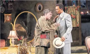  ?? DAVID HOU/STRATFORD FESTIVAL ?? Tom McCamus, left, as Gennaro and Michael Blake as Errico in Napoli Milionaria!