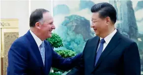  ??  ?? ‘‘History will prove President Xi Jinping’s foresight and wisdom and outstandin­g leadership,’’ Sir John Key was quoted as saying.
