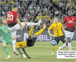  ??  ?? Diogo Dalot looked impressive against Young Boys