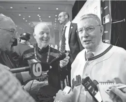  ?? AP PHOTO/ALEX BRANDON ?? Bud Selig speaks with reporters at the baseball winter meetings. Selig and Atlanta Braves president John Schuerholz were voted into the 2017 class of baseball's Hall of Fame.