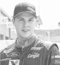  ?? MIKE DINOVO, USA TODAY SPORTS ?? “For me, going through something hard, that shows our true character,” says NASCAR driver Trevor Bayne, 22, who has a sister with MS.