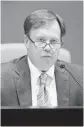  ?? [PHOTO BY BRYAN TERRY, THE OKLAHOMAN ARCHIVES] ?? Yukon Mayor John Alberts speaks March 29 during a special meeting of the Yukon City Council to discuss the city’s current financial problems.