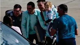  ?? AFP ?? Messi, DI María y Lo Celso juntos en Rosario.