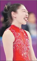  ?? How Hwee Young EPA/Shuttersto­ck ?? MIRAI NAGASU appears tongue-tied after her free skate performanc­e.