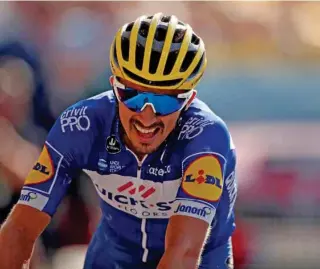  ?? – Reuters ?? FRENCH FLAVOUR: Quick-Step Floors rider Julian Alaphilipp­e of France wins Stage 10 of the Tour de France from Annecy to Le Grand-Bornand.