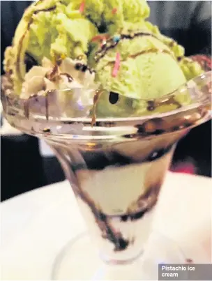  ??  ?? Pistachio ice cream