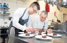  ?? ?? Michel with head chef Coalin Finn at Inverlochy Castle, where they have created a five-course experienti­al tasting menu.