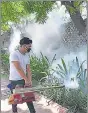  ?? SONU MEHTA/HT FILE ?? A civic body worker fumigates an area, in New Delhi on August 25, 2020.