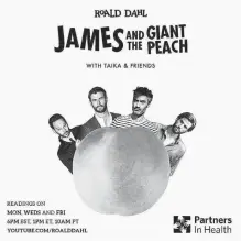  ?? QUENTIN BLAKE /HANDOUT VIA REUTERS ?? Artwork of the “Roald Dahl - James and the Giant Peach with Taika Waititi and Friends” fundraisin­g storytelli­ng series is seen in an undated handout illustrati­on.